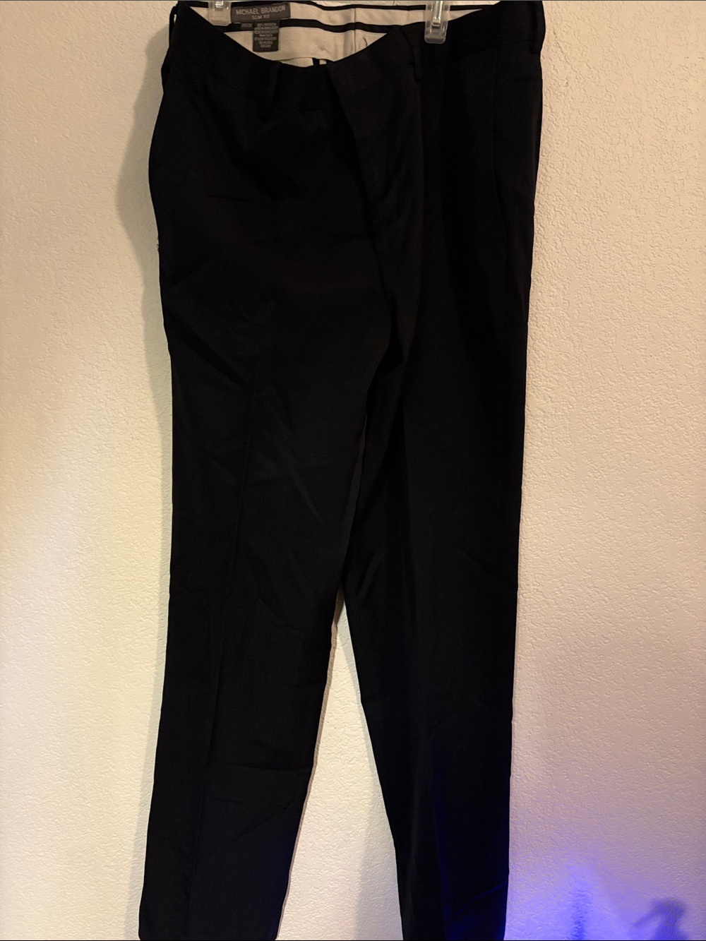 Michael Brandon Black Men’s Dress Pants - Tailored Fit
